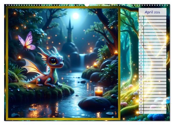 Produktbild: Der magische Freundschaftswald (hochwertiger Premium Wandkalender 2026 DIN A2 quer), Kunstdruck in Hochglanz