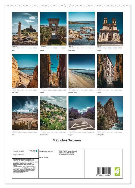 Produktbild: Magisches Sardinien (hochwertiger Premium Wandkalender 2026 DIN A2 hoch), Kunstdruck in Hochglanz