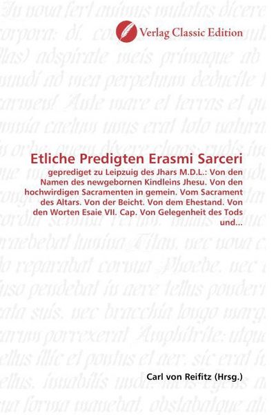 Produktbild: Etliche Predigten Erasmi Sarceri
