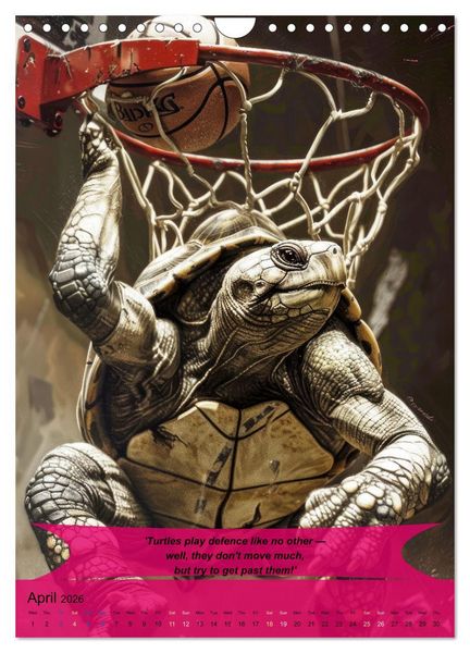Produktbild: Basketball with funny animals (Wall Calendar 2026 DIN A4 portrait), CALVENDO 12 Month Wall Calendar
