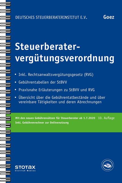 Produktbild: Goez, C: Steuerberaterverg&uuml;tungsverordnung