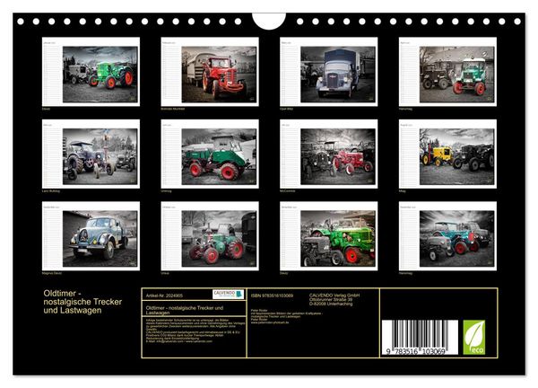 Produktbild: Oldtimer - nostalgische Trecker und Lastwagen (Wandkalender 2026 DIN A4 quer), CALVENDO Monatskalender