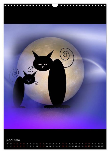 Produktbild: Mooncats - sie leben und sie tr&auml;umen (Wandkalender 2026 DIN A3 hoch), CALVENDO Monatskalender