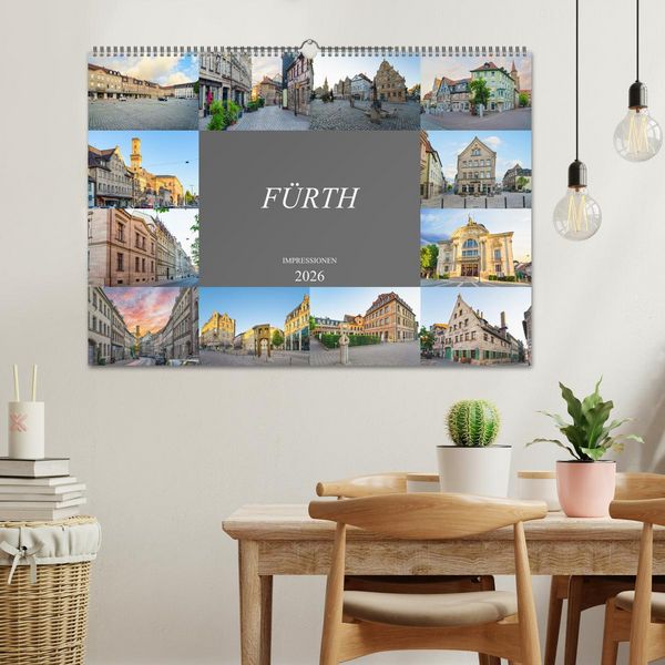 Produktbild: F&uuml;rth Impressionen (Wandkalender 2026 DIN A2 quer), CALVENDO Monatskalender