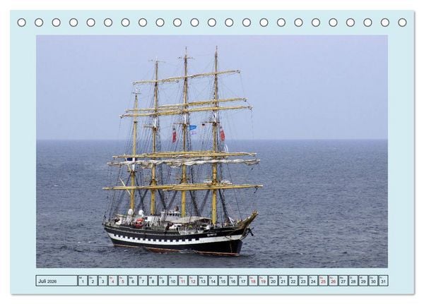 Produktbild: Segelschulschiffe aus aller Welt (Tischkalender 2026 DIN A5 quer), CALVENDO Monatskalender