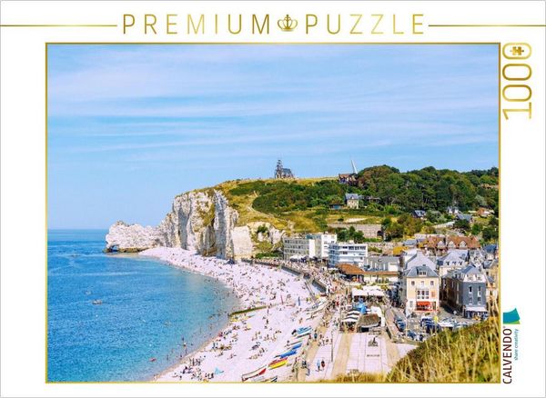 Produktbild: CALVENDO Puzzle &Eacute;tretat mit Strand und Felsentor La Falasie d'Aumont | 1000 Teile Lege-Gr&ouml;&szlig;e 64x48cm Foto-Puzzle f&uuml;r gl&uuml;ckliche Stunden
