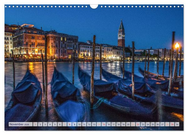 Produktbild: Stilles Venedig wenn es Nacht wird (Wandkalender 2026 DIN A3 quer), CALVENDO Monatskalender