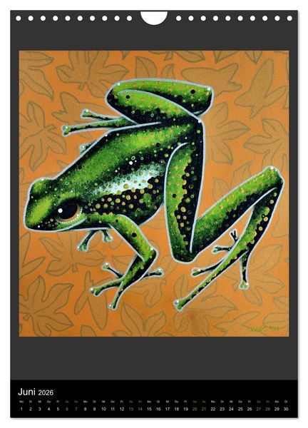 Produktbild: Acrylic paintings - Pfeilgiftfr&ouml;sche und Cham&auml;leons (Wandkalender 2026 DIN A4 hoch), CALVENDO Monatskalender
