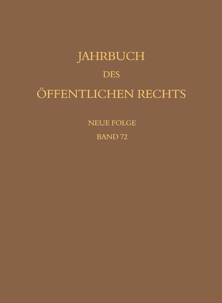 Produktbild: Jahrbuch des &ouml;ffentlichen Rechts der Gegenwart. Neue Folge