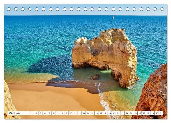 Produktbild: Algarve - Die sch&ouml;nste K&uuml;ste Europas (Tischkalender 2026 DIN A5 quer), CALVENDO Monatskalender
