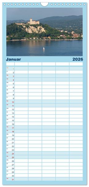 Produktbild: Familienplaner 2026 - Lago Maggiore - Mediterranes Flair umgeben von Bergen mit 5 Spalten (Wandkalender, 21 x 45 cm) CALVENDO