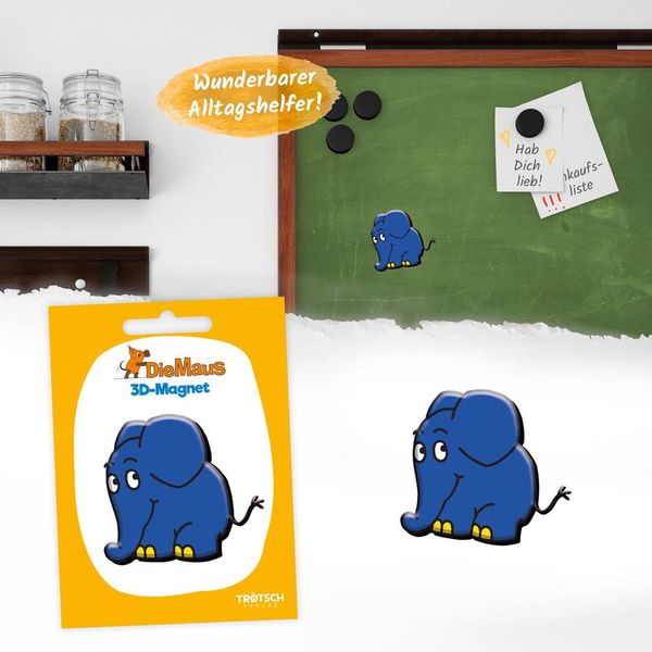 Produktbild: Tr&ouml;tsch Die Maus 3D-Magnet Elefant stehend