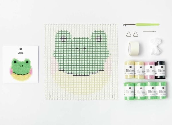 Produktbild: Rico Hooki Hooki, Kn&uuml;pfset, Frosch, Wandbehang, 24x24cm