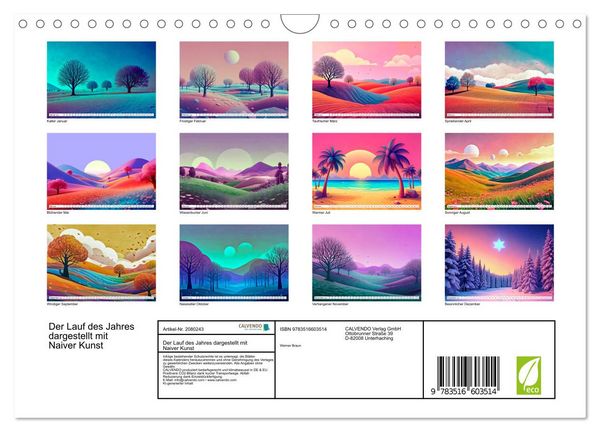 Produktbild: Der Lauf des Jahres dargestellt mit Naiver Kunst (Wandkalender 2026 DIN A4 quer), CALVENDO Monatskalender