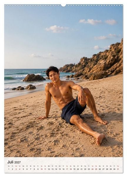 Produktbild: Golden Beach Men - Sinnliche Strandmomente (Wandkalender 2027 DIN A2 hoch), CALVENDO Monatskalender