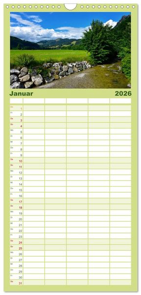 Produktbild: Familienplaner 2026 - Erlebe mit mir das Allg&auml;u mit 5 Spalten (Wandkalender, 21 x 45 cm) CALVENDO