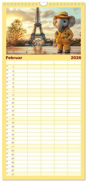 Produktbild: Familienplaner 2026 - Die Mikrofanten auf Europareise mit 5 Spalten (Wandkalender, 21 x 45 cm) CALVENDO