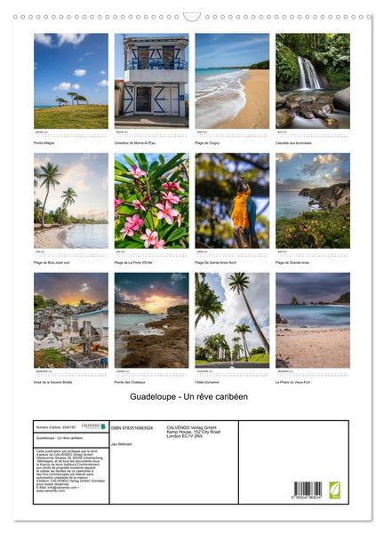 Produktbild: Guadeloupe - Un r&ecirc;ve carib&eacute;en (Calendrier mural 2027 DIN A2 horizontal), CALVENDO calendrier mensuel