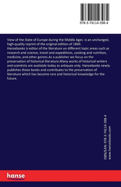 Produktbild: View of the State of Europe during the Middle Ages