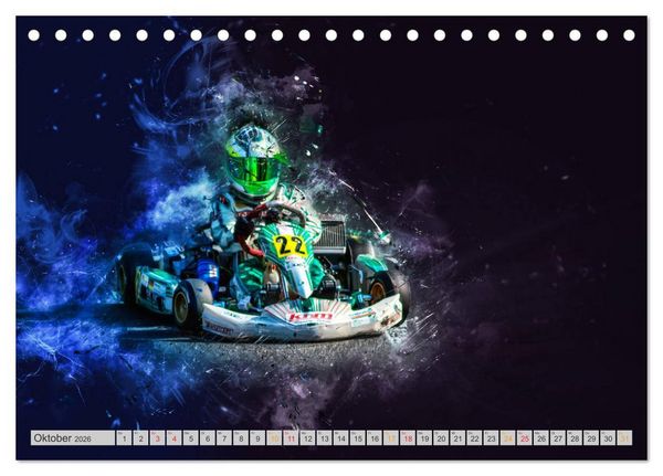 Produktbild: GoKart - extrem cool (Tischkalender 2026 DIN A5 quer), CALVENDO Monatskalender