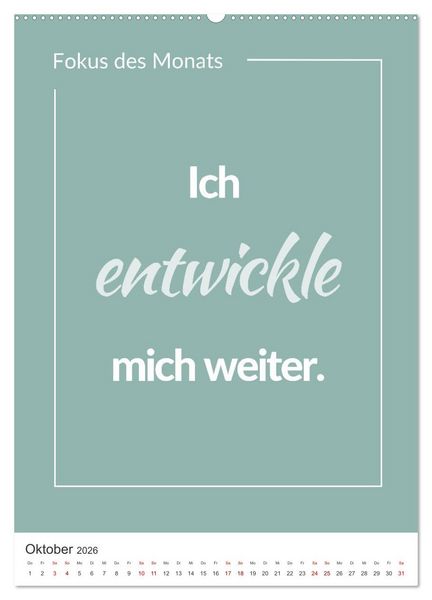 Produktbild: Achtsamkeitskalender: Mehr Achtsamkeit im Alltag mit dem Fokus des Monats (Wandkalender 2026 DIN A2 hoch), CALVENDO Monatskalender