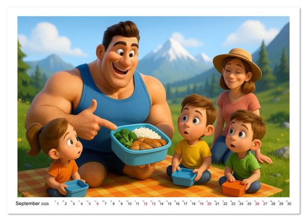 Produktbild: Meine Familie, Kraftsport und ich (Wandkalender 2026 DIN A3 quer), CALVENDO Monatskalender