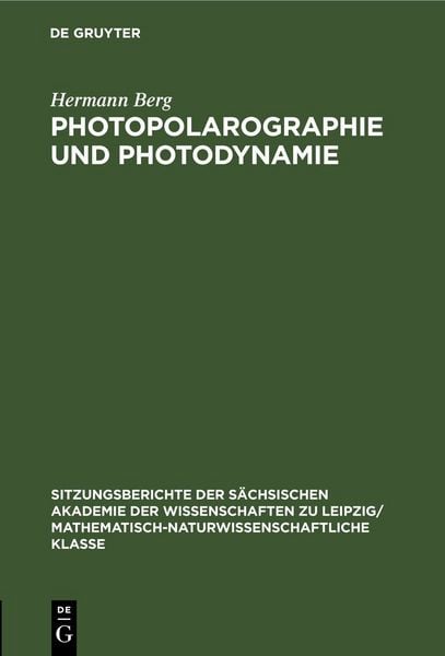 Produktbild: Photopolarographie und Photodynamie
