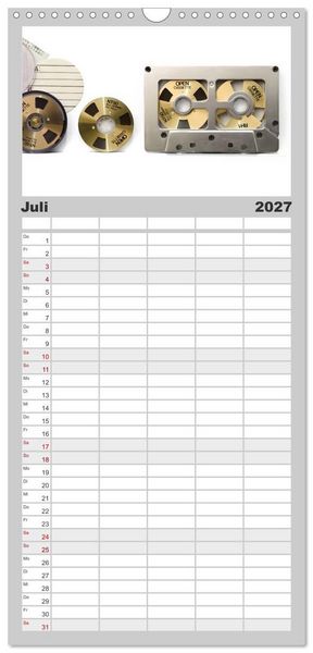 Produktbild: Familienplaner 2027 - Audio Tapes mit 5 Spalten (Wandkalender, 21 x 45 cm) CALVENDO