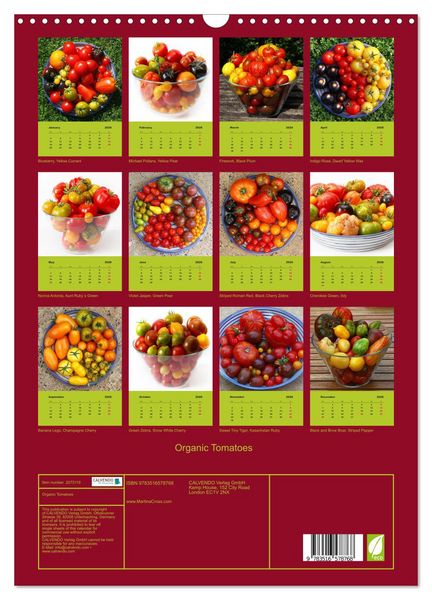 Produktbild: Organic Tomatoes (Wall Calendar 2026 DIN A3 portrait), CALVENDO 12 Month Wall Calendar