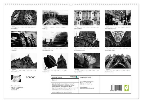 Produktbild: London (hochwertiger Premium Wandkalender 2026 DIN A2 quer), Kunstdruck in Hochglanz