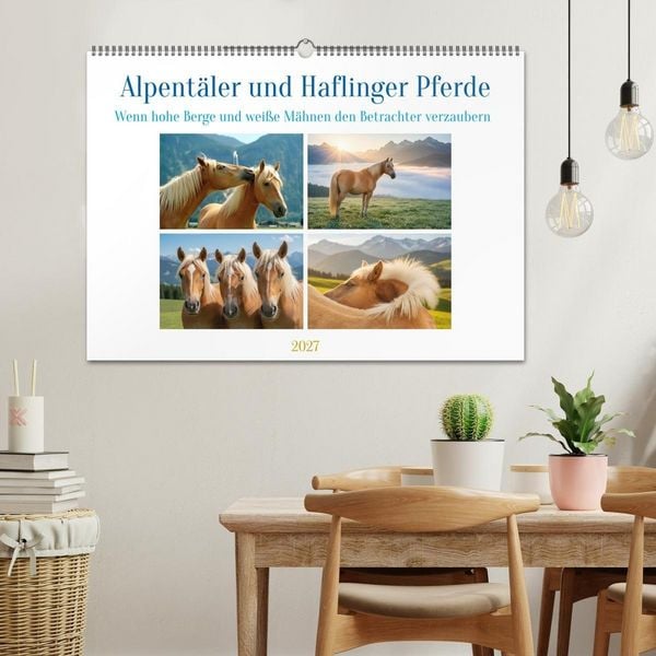 Produktbild: Alpent&auml;ler und Haflinger Pferde (Wandkalender 2027 DIN A2 quer), CALVENDO Monatskalender
