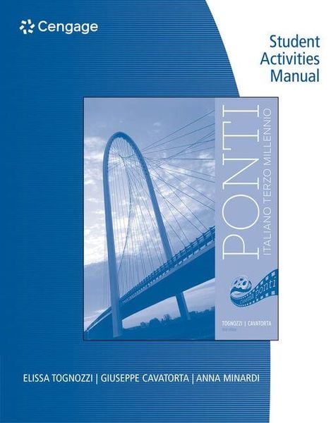 Produktbild: Student Activities Manual for Tognozzi/Cavatorta's Ponti, 3rd