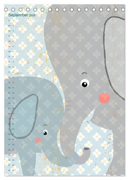 Produktbild: Tierische Motive von Little Miss Arty Illustrationen (Tischkalender 2026 DIN A5 hoch), CALVENDO Monatskalender
