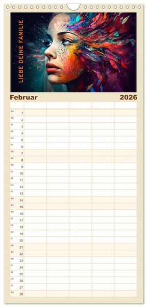 Produktbild: Familienplaner 2026 - Inneres Gleichgewicht mit 5 Spalten (Wandkalender, 21 x 45 cm) CALVENDO