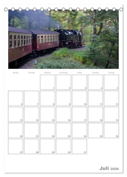 Produktbild: Mit Dampf durch den Harz (Tischkalender 2026 DIN A5 hoch), CALVENDO Monatskalender
