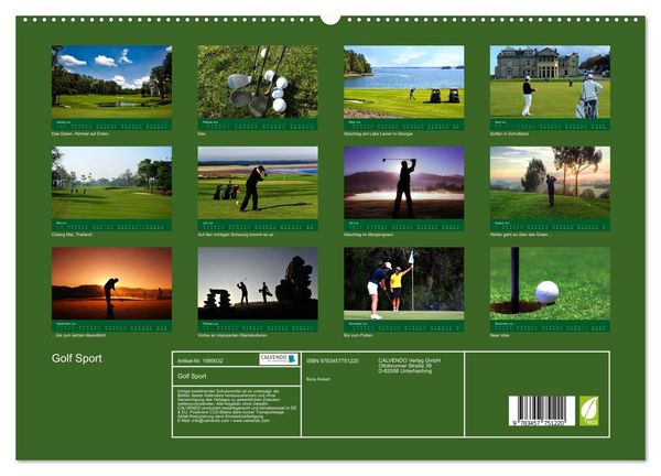 Produktbild: Golf Sport (hochwertiger Premium Wandkalender 2026 DIN A2 quer), Kunstdruck in Hochglanz