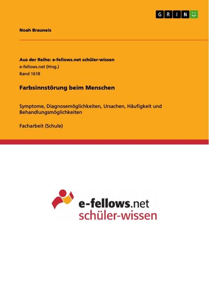 Produktbild: Farbsinnst&ouml;rung beim Menschen