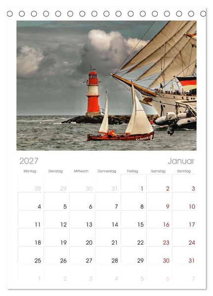 Produktbild: Tischplaner 2027 - Hanse Sail - Rostock. Du bist so sch&ouml;n (A5 Tischkalender zum Aufstellen) CALVENDO