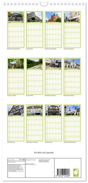 Produktbild: Familienplaner 2026 - Ein Blick auf Lippstadt mit 5 Spalten (Wandkalender, 21 x 45 cm) CALVENDO