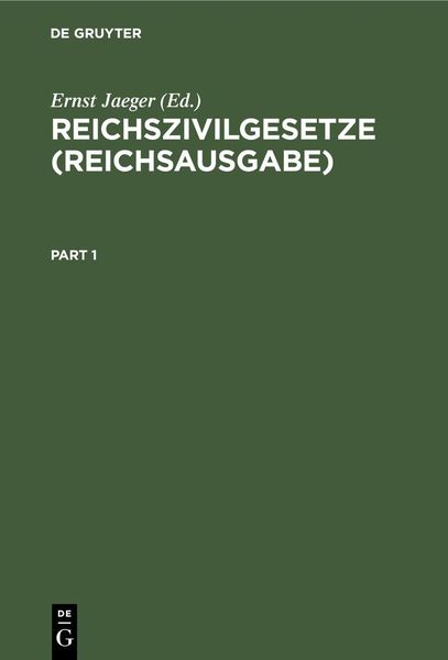 Produktbild: Reichszivilgesetze (Reichsausgabe)