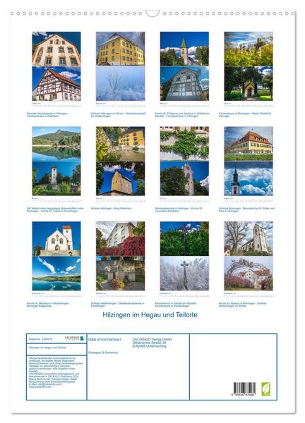 Produktbild: Hilzingen im Hegau und Teilorte (Wandkalender 2027 DIN A2 hoch), CALVENDO Monatskalender