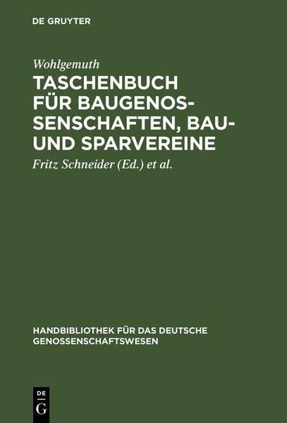 Produktbild: Taschenbuch f&uuml;r Baugenossenschaften, Bau- und Sparvereine