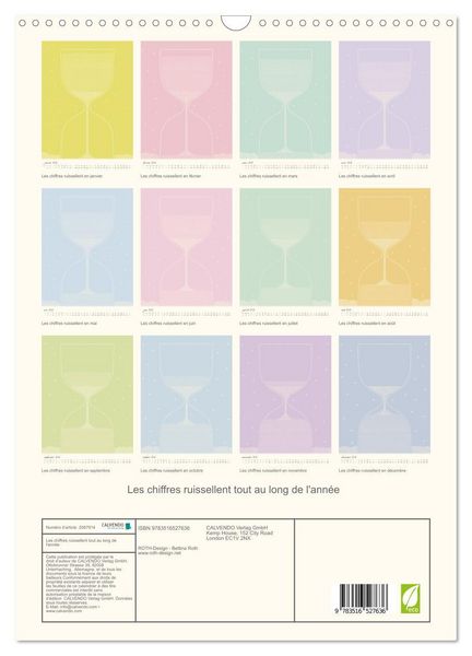Produktbild: Les chiffres ruissellent tout au long de l'ann&eacute;e (Calendrier mural 2026 DIN A3 horizontal), CALVENDO calendrier mensuel