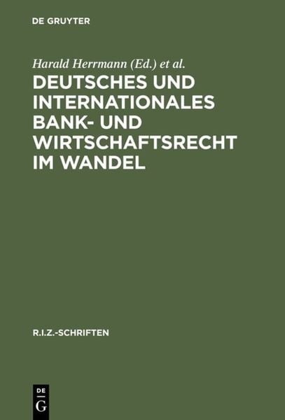 Produktbild: Deutsches und Internationales Bank- und Wirtschaftsrecht im Wandel