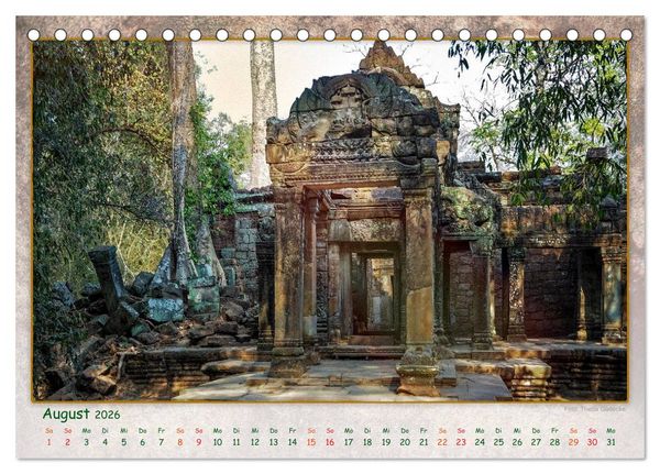 Produktbild: Kambodscha, Angkor Thom, Angkor Wat und Bayon (Tischkalender 2026 DIN A5 quer), CALVENDO Monatskalender