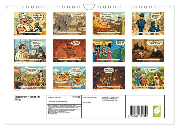 Produktbild: Tierischer Humor im Alltag (Wandkalender 2026 DIN A4 quer), CALVENDO Monatskalender