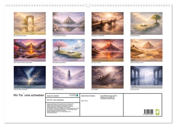 Produktbild: Wo Träume schweben (Wandkalender 2027 DIN A2 quer), CALVENDO Monatskalender