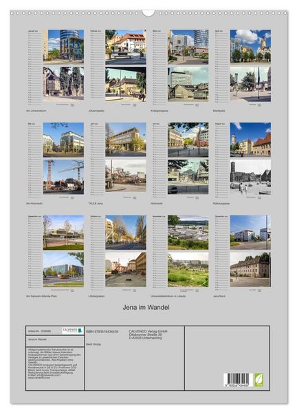 Produktbild: Jena im Wandel (Wandkalender 2026 DIN A2 hoch), CALVENDO Monatskalender