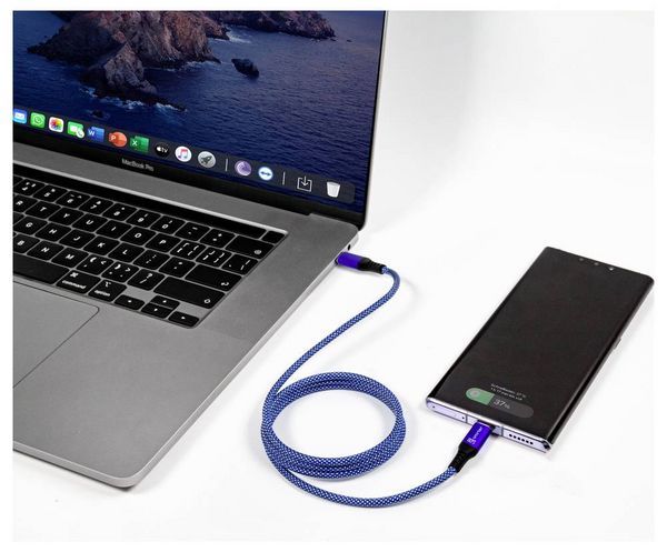 Produktbild: Smrter USB-Ladekabel USB-C&reg; Stecker 1m Blau MAGNETO_C2C_BL_R