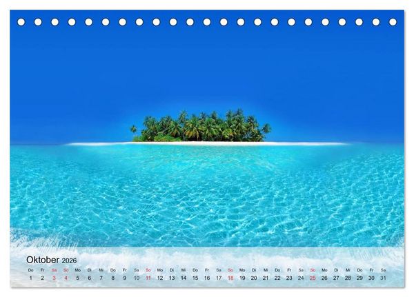 Produktbild: S&uuml;dseetr&auml;ume. Paradiese im Pazifik (Tischkalender 2026 DIN A5 quer), CALVENDO Monatskalender